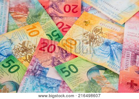 Collection of the new swiss banknotes (issued in 2017)