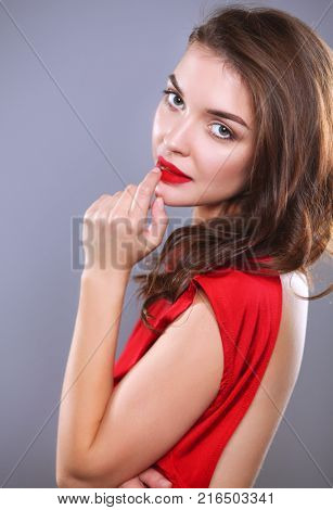 Two young beauty women standing together . Two young beauty wome