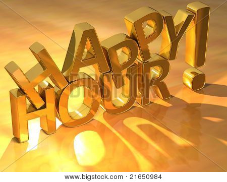 Happy Hour guld tekst