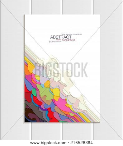 Stock vector brochure in abstract style. Design business templates with round, uneven colorful varicoloured shapes on white backgrounds for printed materials, element, web site, card, cover, wallpaper