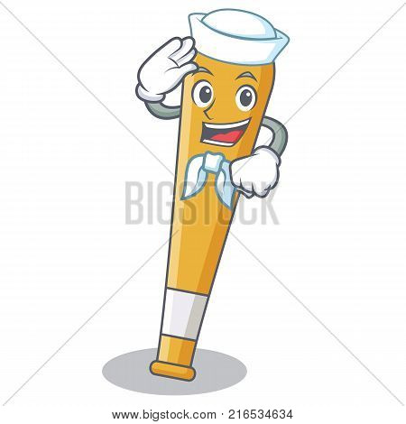 Sailor baseball bat character cartoon vector illustration