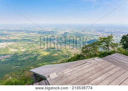 Paragliding platform view from above. Paragliding extreme sports