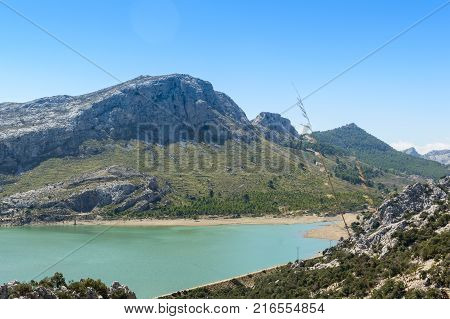 View  of the great Cuber Reservoir, Mallorca