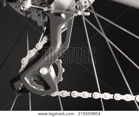 Small star of the rear mountain bike speed switch on a black background