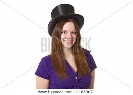 Frau mit Chapeu Claque