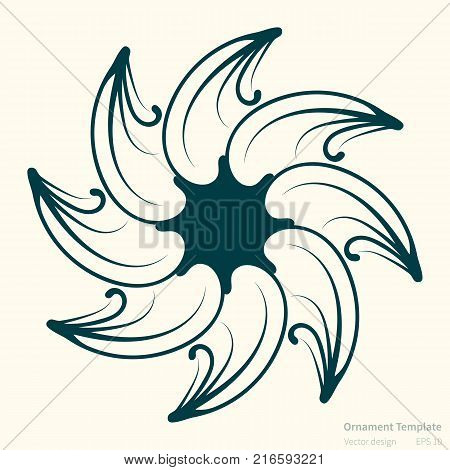 Verctor circular abstract ornament pattern. Concept of star based pictogram.