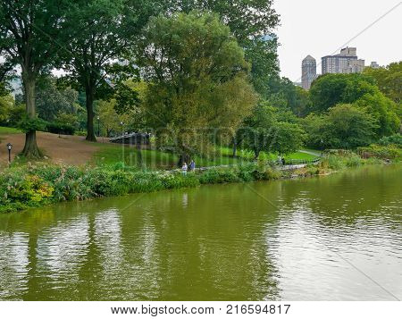 New York - Sep 2017: The Autumn in Central Park New York City