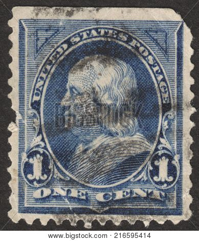 MOSCOW RUSSIA - CIRCA NOVEMBER 2017: a post stamp printed in FRANCE shows Cognac the series 