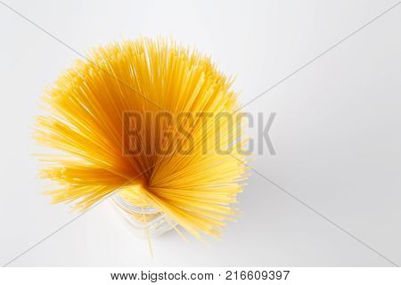 Spaghetti, Twine Bound, Stand Vertically Isolated On White Background