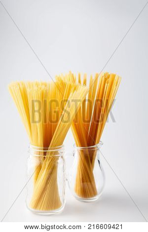 Spaghetti, Twine Bound, Stand Vertically Isolated On White Background
