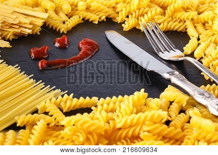Spaghetti, Twine Bound, Stand Vertically Isolated On White Background