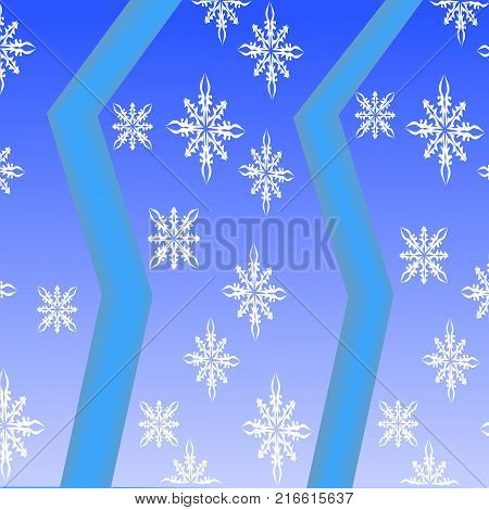 Seamless blue pattern with snowflakes. Vector illustration