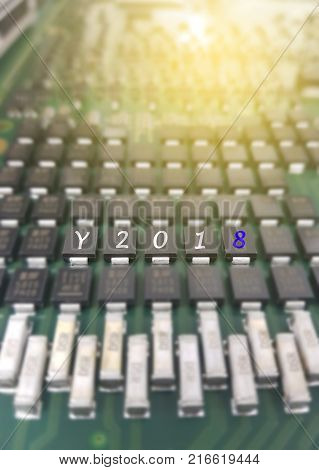 image of integrated circuits and surface mount technologyClose-up electronic circuit board. technology style concept.