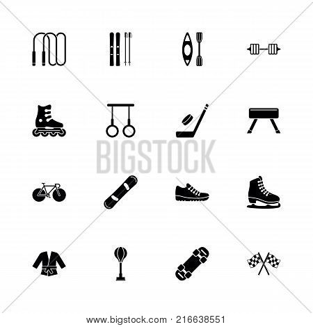 Sport icons - Expand to any size - Change to any colour. Flat Vector Icons - Black Illustration on White Background.