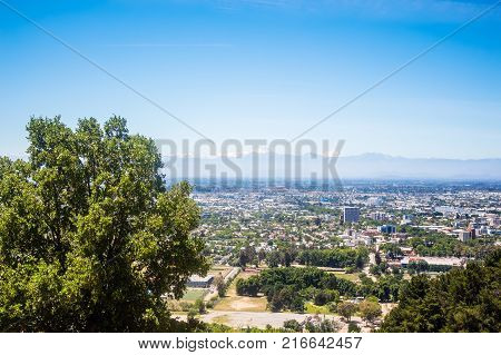 Panoramic view of Talca from mountain Chile