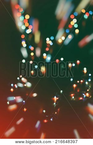 celebration Twinkly Lights and Stars Christmas Background