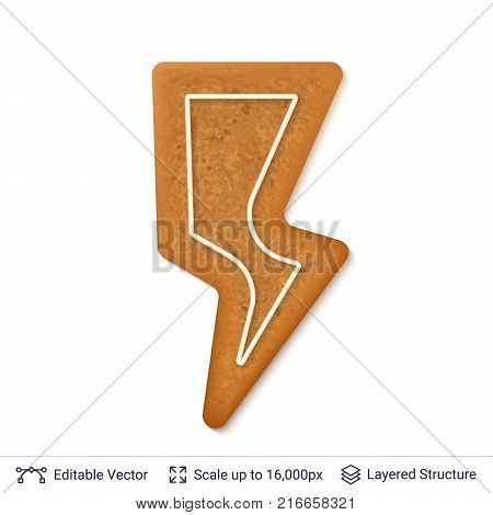 Traditional Christmas lightning shaped baking. Editable vector illustration.