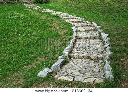 Stone stairs leading to top of the hill