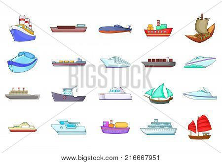 Ship icon set. Cartoon set of ship vector icons for your web design isolated on white background