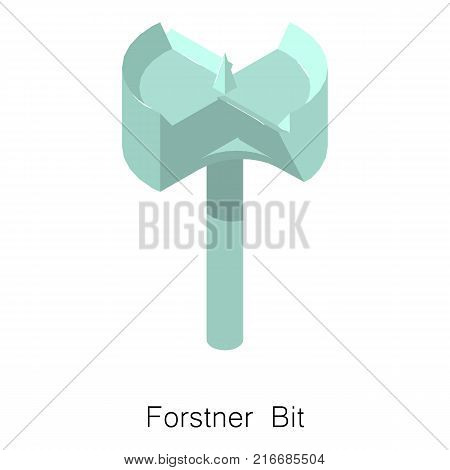 Forstner bit drill icon. Isometric illustration of forstner bit drill vector icon for web