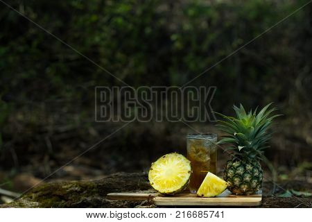 Pineapple juice in the forest.Pineapple juice in the forest.
