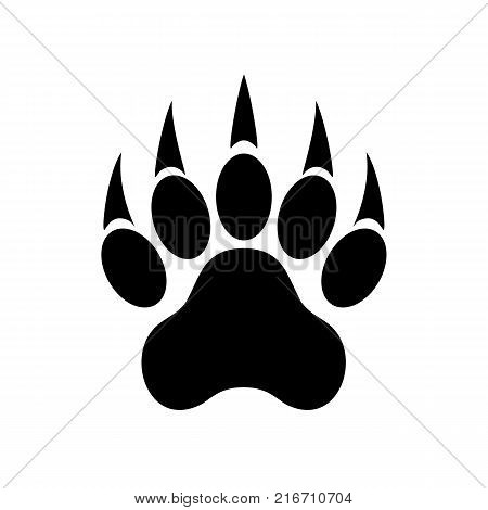 Cat paw print. Footprint. Animal paw isolated on white background. Vector illustration.