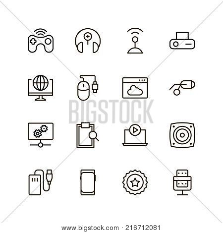 Online game icon set. Collection of high quality black outline logo for web site design and mobile apps. Vector illustration on a white background.