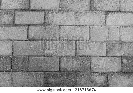 Floor and walll with the grey block cement and stone background texture and abstract.