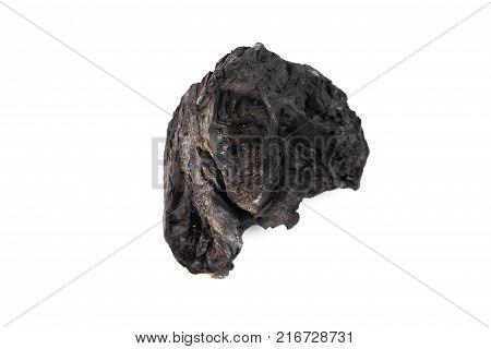 Natural wood charcoal Isolated on white, traditional charcoal