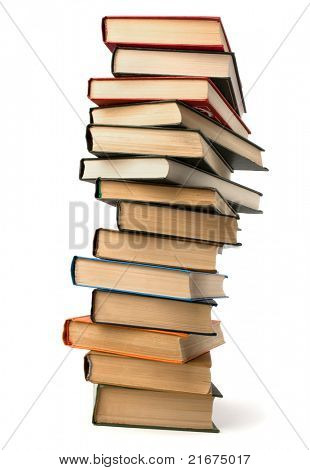 book stack isolated on  white background