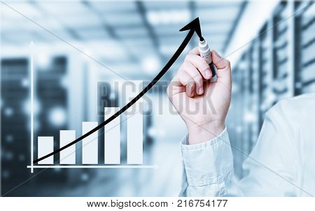 Business man line businessman curve growth male