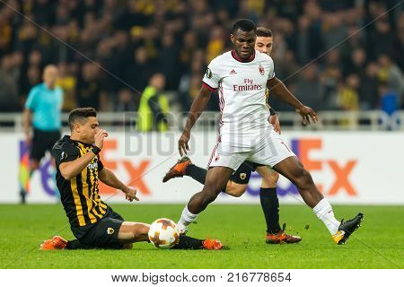 Uefa Europa League Game Between Aek Fc Vs Ac Milan