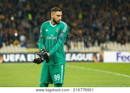 Uefa Europa League Game Between Aek Fc Vs Ac Milan