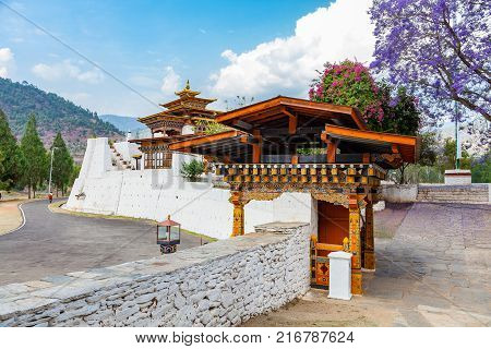View of Punakha Monastery in Punakha Bhutan