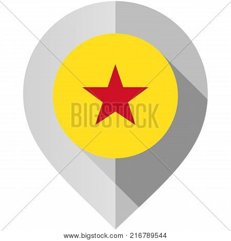 Marker with flag for map, vector illustration on white background