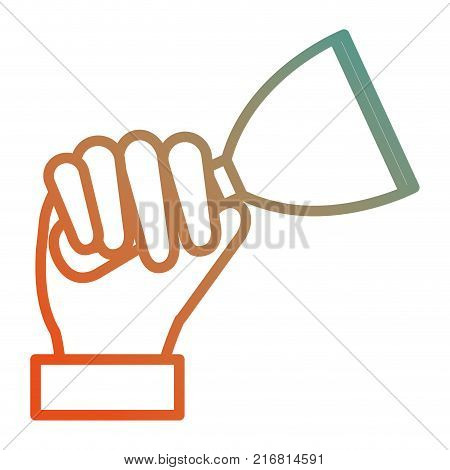 Hand With Spatula Tool Isolated Icon Vector Illustration Design