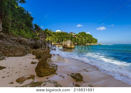 Padang Padang Beach in Bali Indonesia - nature vacation background