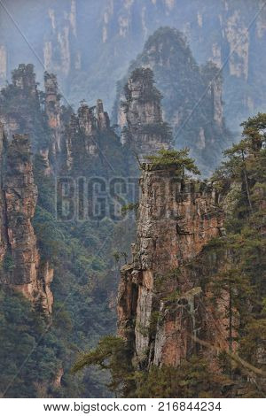 The Son of Heaven Mountain Tianzishan in China Hunan Province