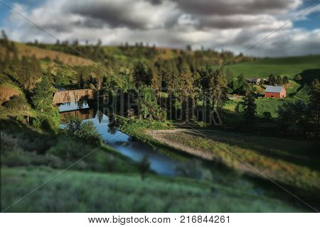 Old Train Bridge in Rural in Palouse Washington 