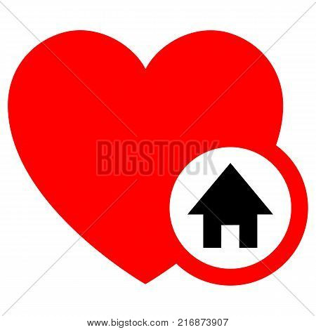 Heart, vector illustration, red icon isolated on white background, flat style.