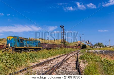 old industrial railway junction on a summer afternoon