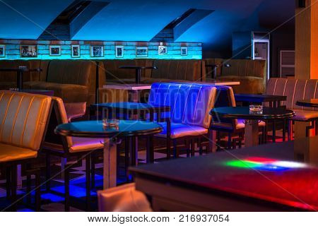 Seats In Moern Lounge Bar Or Restaurant Interior