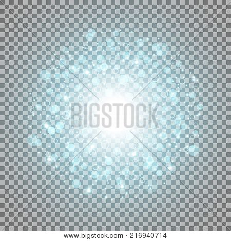 Light Circle With Dosts And Sparks, Purple Color