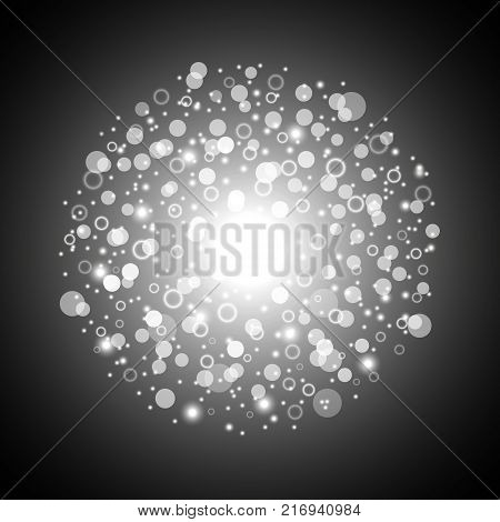Light Circle With Dosts And Sparks, Purple Color