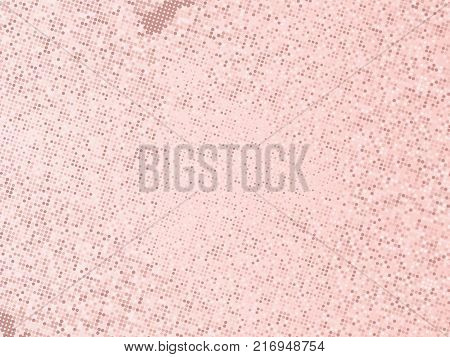 Rose Gold Sequins Texture. Abstract Halftone Background. Vector Golden Pattern Of Round Elements