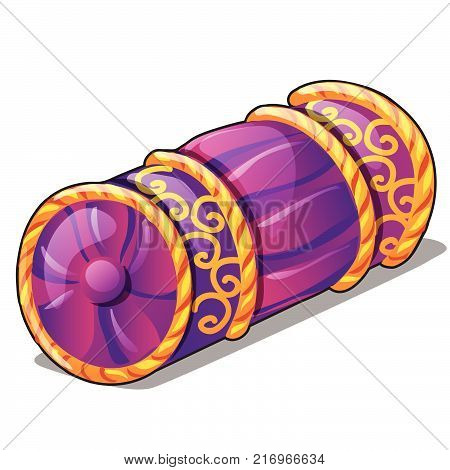 Orthopedic bolster with oriental ornaments isolated on white background. Vector cartoon close-up illustration.