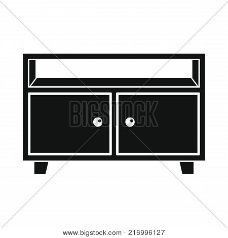 Nightstand icon. Silhouette illustration of Nightstand vector icon for web isolated on white background