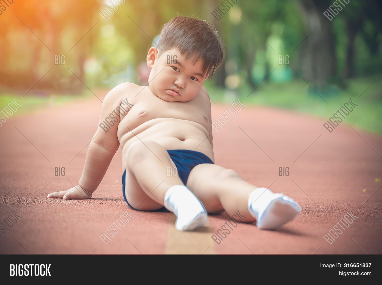 Fat Chubby Boy Tired Image Photo Free Trial Bigstock