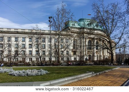 Sofia, Bulgaria - March 17, 2018: Amazing View Of University Of Sofia St. Kliment Ohridski, Bulgaria