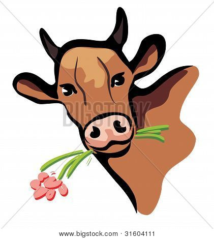 Happy Cow muotokuva monivärinen